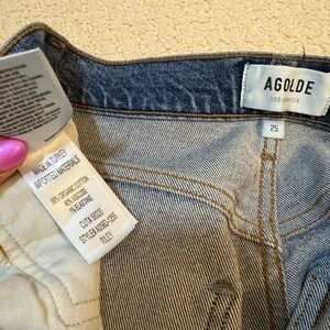 Agolde Riley High-Rise Medium Blue Denim Jeans
